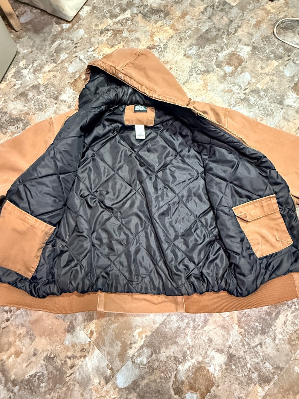 KEY Workwear Brown Hooded Canvas Jacket - Picture 5 of 9